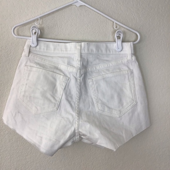 NWT L’AGENCE White High Rise Denim Cutoff Shorts Raw Hem Size 25 - Picture 3 of 8